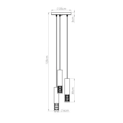 Lampy-sufitowe - lampa sufitowa wisząca potrójna biała lami sl.1689 sollux 
