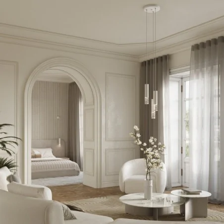 Lampy-sufitowe - lampa sufitowa wisząca potrójna biała lami sl.1689 sollux 