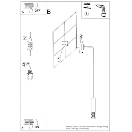 Kinkiety-do-salonu - kinkiet ścienny skierowany w dół biały nowoczesny lami sl.1690 sollux 