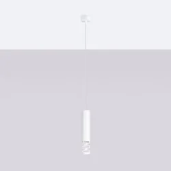 Lampy-sufitowe - lampa sufitowa wisząca biała nowoczesna tuba liro sl.1691 sollux 
