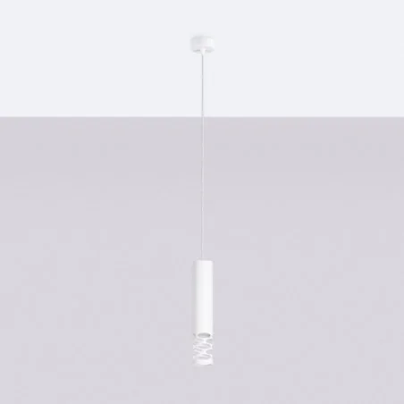 Lampy-sufitowe - lampa sufitowa wisząca biała nowoczesna tuba liro sl.1691 sollux 