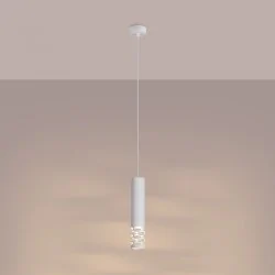 Lampy-sufitowe - lampa sufitowa wisząca biała nowoczesna tuba liro sl.1691 sollux 
