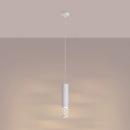 Lampy-sufitowe - lampa sufitowa wisząca biała nowoczesna tuba liro sl.1691 sollux 