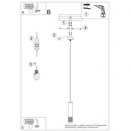 Lampy-sufitowe - lampa sufitowa wisząca biała nowoczesna tuba liro sl.1691 sollux 