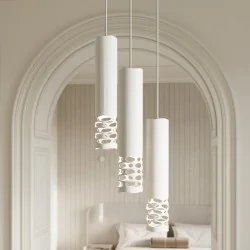 Lampy-sufitowe - lampa sufitowa wisząca biała nowoczesna tuba liro sl.1691 sollux 