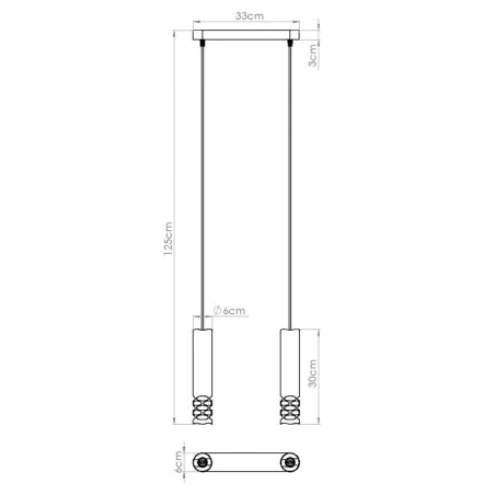 Lampy-sufitowe - lampa sufitowa podwójna wisząca na listwie dwie nowoczesne tuby biała liro sl.1692 sollux 