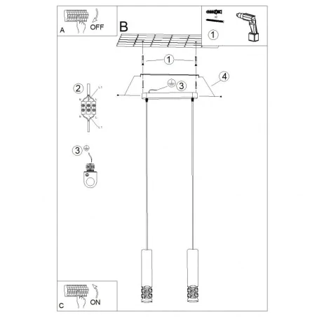 Lampy-sufitowe - lampa sufitowa podwójna wisząca na listwie dwie nowoczesne tuby biała liro sl.1692 sollux 
