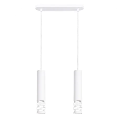 Lampy-sufitowe - lampa sufitowa podwójna wisząca na listwie dwie nowoczesne tuby biała liro sl.1692 sollux 