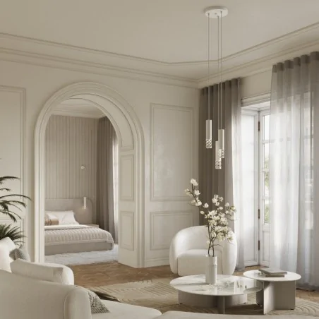 Lampy-sufitowe - lampa wisząca sufitowa potrójna zwisające tuby biała nowoczesna liro sl.1694 sollux 