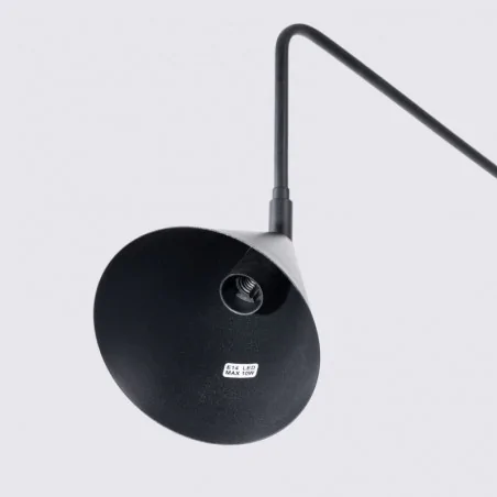 Kinkiety-do-salonu - kinkiet czarny na wysięgniku na ścianę nox czarny sollux sl.1697 