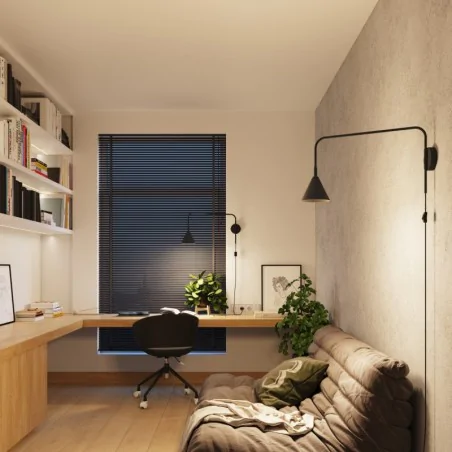 Kinkiety-do-salonu - kinkiet czarny na wysięgniku na ścianę nox czarny sollux sl.1697 