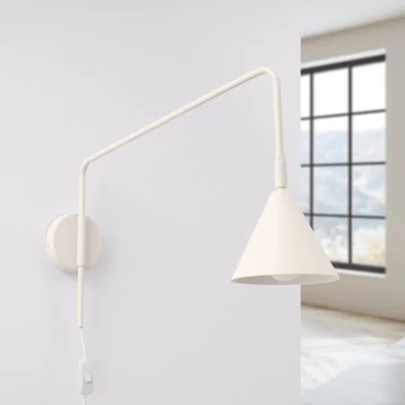 Kinkiety-do-salonu - kinkiet z wysięgnikiem nad łóżko do sypialni nox beżowy sollux sl.1699 