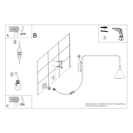 Kinkiety-do-salonu - kinkiet z wysięgnikiem nad łóżko do sypialni nox beżowy sollux sl.1699 