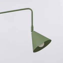 Kinkiety-do-salonu - kinkiet lampa ścienna na wysięgniku nox zielona oliwka sollux sl.1700 