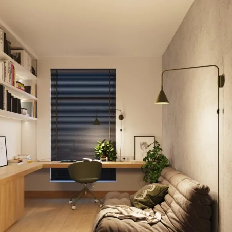 Kinkiety-do-salonu - kinkiet lampa ścienna na wysięgniku nox zielona oliwka sollux sl.1700 