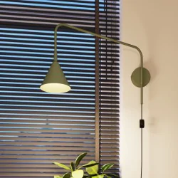 Kinkiety-do-salonu - kinkiet lampa ścienna na wysięgniku nox zielona oliwka sollux sl.1700 