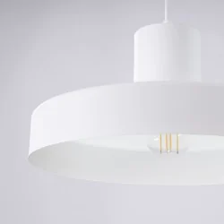 Lampy-sufitowe - lampa wisząca owalna nad stół kuchenny bilo biała sollux sl.1702 