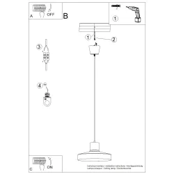 Lampy-sufitowe - lampa wisząca owalna nad stół kuchenny bilo biała sollux sl.1702 