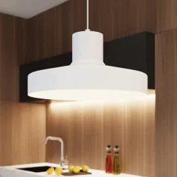 Lampy-sufitowe - lampa wisząca owalna nad stół kuchenny bilo biała sollux sl.1702 