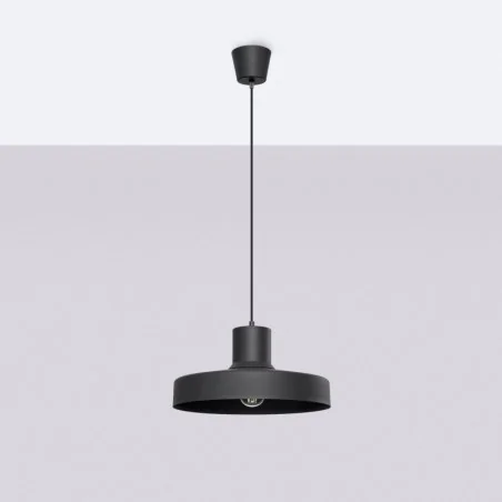 Lampy-sufitowe - lampa wisząca nowoczesna e27 bilo czarna sollux sl.1703 