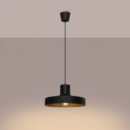 Lampy-sufitowe - lampa wisząca nowoczesna e27 bilo czarna sollux sl.1703 