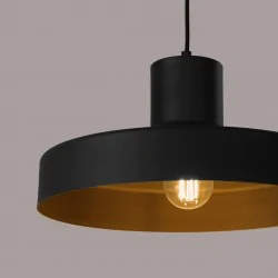 Lampy-sufitowe - lampa wisząca nowoczesna e27 bilo czarna sollux sl.1703 