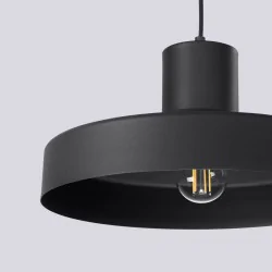 Lampy-sufitowe - lampa wisząca nowoczesna e27 bilo czarna sollux sl.1703 
