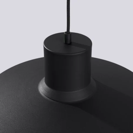 Lampy-sufitowe - lampa wisząca nowoczesna e27 bilo czarna sollux sl.1703 