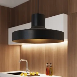 Lampy-sufitowe - lampa wisząca nowoczesna e27 bilo czarna sollux sl.1703 