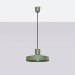 Lampy-sufitowe - lampa wisząca sufitowa nad wyspę kuchenną bilo zielona oliwka sollux sl.1705 