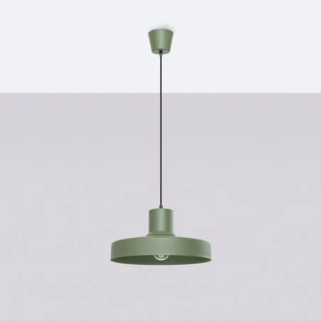 Lampy-sufitowe - lampa wisząca sufitowa nad wyspę kuchenną bilo zielona oliwka sollux sl.1705 