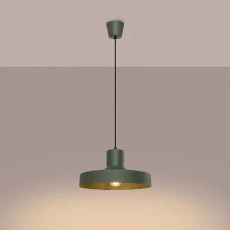 Lampy-sufitowe - lampa wisząca sufitowa nad wyspę kuchenną bilo zielona oliwka sollux sl.1705 