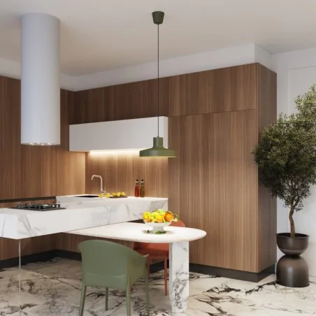 Lampy-sufitowe - lampa wisząca sufitowa nad wyspę kuchenną bilo zielona oliwka sollux sl.1705 