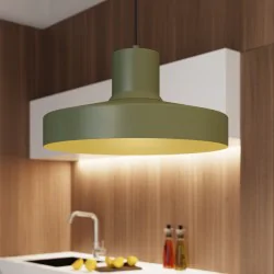 Lampy-sufitowe - lampa wisząca sufitowa nad wyspę kuchenną bilo zielona oliwka sollux sl.1705 