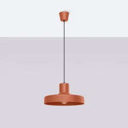 Lampy-sufitowe - lampa wisząca sufitowa nad stół bilo ochra czerwona sollux sl.1706 