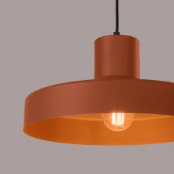 Lampy-sufitowe - lampa wisząca sufitowa nad stół bilo ochra czerwona sollux sl.1706 