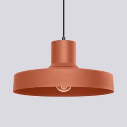 Lampy-sufitowe - lampa wisząca sufitowa nad stół bilo ochra czerwona sollux sl.1706 