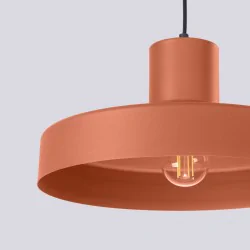 Lampy-sufitowe - lampa wisząca sufitowa nad stół bilo ochra czerwona sollux sl.1706 