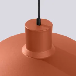 Lampy-sufitowe - lampa wisząca sufitowa nad stół bilo ochra czerwona sollux sl.1706 