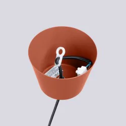 Lampy-sufitowe - lampa wisząca sufitowa nad stół bilo ochra czerwona sollux sl.1706 