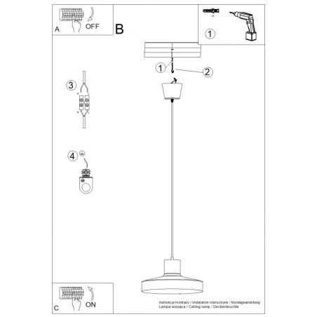 Lampy-sufitowe - lampa wisząca sufitowa nad stół bilo ochra czerwona sollux sl.1706 
