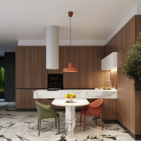 Lampy-sufitowe - lampa wisząca sufitowa nad stół bilo ochra czerwona sollux sl.1706 