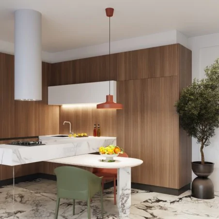 Lampy-sufitowe - lampa wisząca sufitowa nad stół bilo ochra czerwona sollux sl.1706 