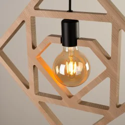 Lampy-sufitowe - lampa wisząca naturalna drewniana geometryczna caro sollux sl.1757 