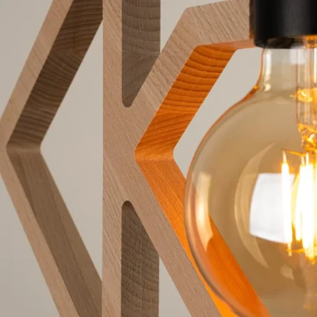 Lampy-sufitowe - lampa wisząca naturalna drewniana geometryczna caro sollux sl.1757 
