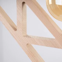Lampy-sufitowe - lampa wisząca naturalna drewniana geometryczna caro sollux sl.1757 
