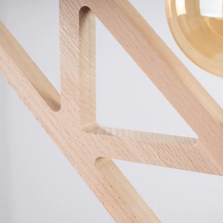 Lampy-sufitowe - lampa wisząca naturalna drewniana geometryczna caro sollux sl.1757 