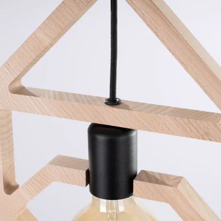 Lampy-sufitowe - lampa wisząca naturalna drewniana geometryczna caro sollux sl.1757 