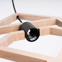 Lampy-sufitowe - lampa wisząca naturalna drewniana geometryczna caro sollux sl.1757 