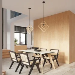Lampy-sufitowe - lampa wisząca naturalna drewniana geometryczna caro sollux sl.1757 